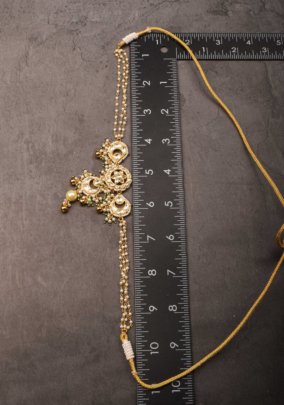 Delicate Multistrand Necklace with Ahmedabadi Kundan Jadau Pendant