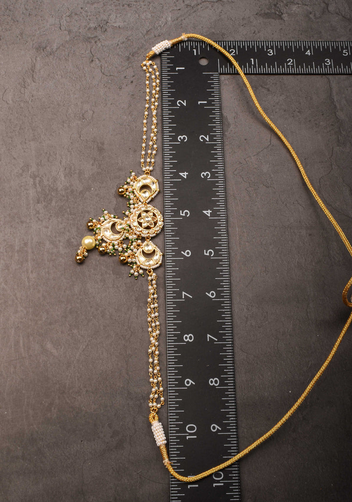 Delicate Multistrand Necklace with Ahmedabadi Kundan Jadau Pendant