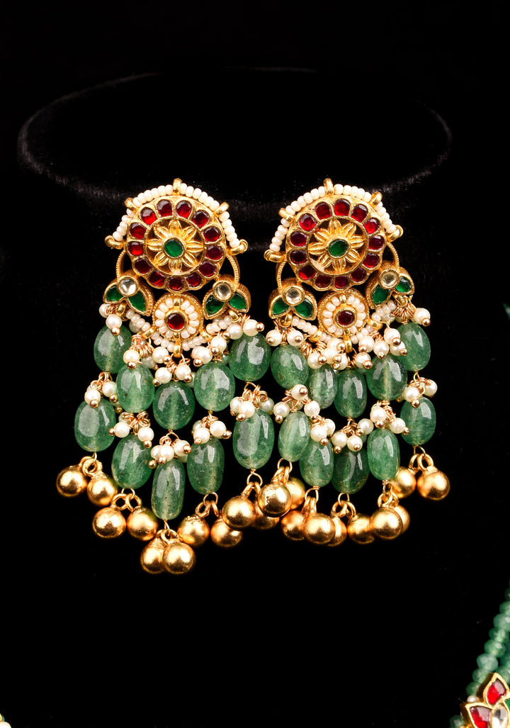 Mandala Maharani Haar with side charms  and matching earrings