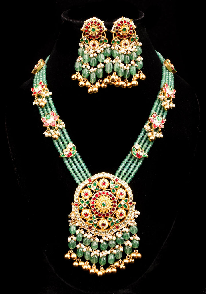 Mandala Maharani Haar with side charms  and matching earrings