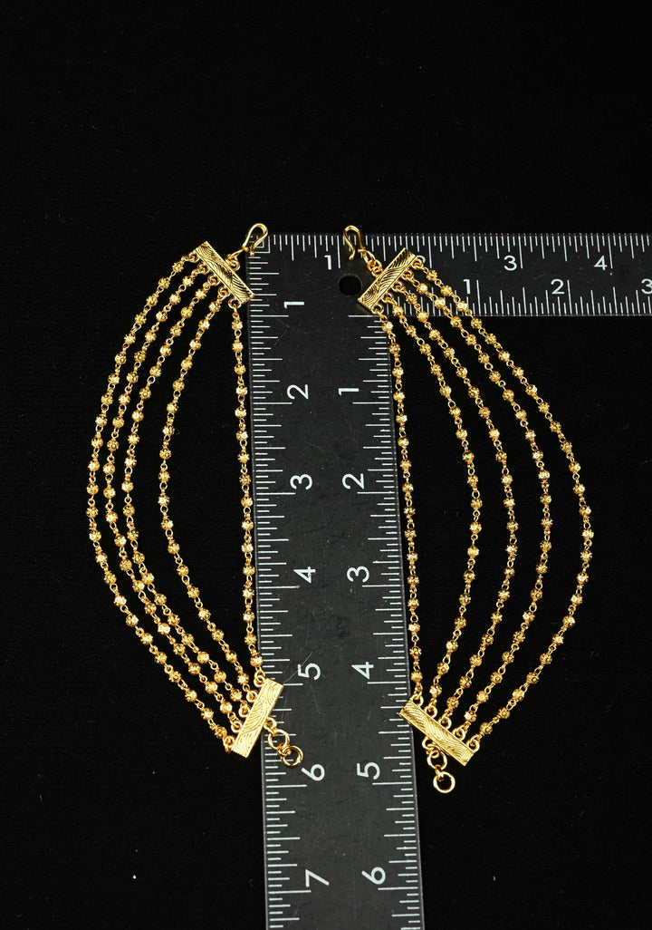 5 Layered Gold Beaded Ear Chain