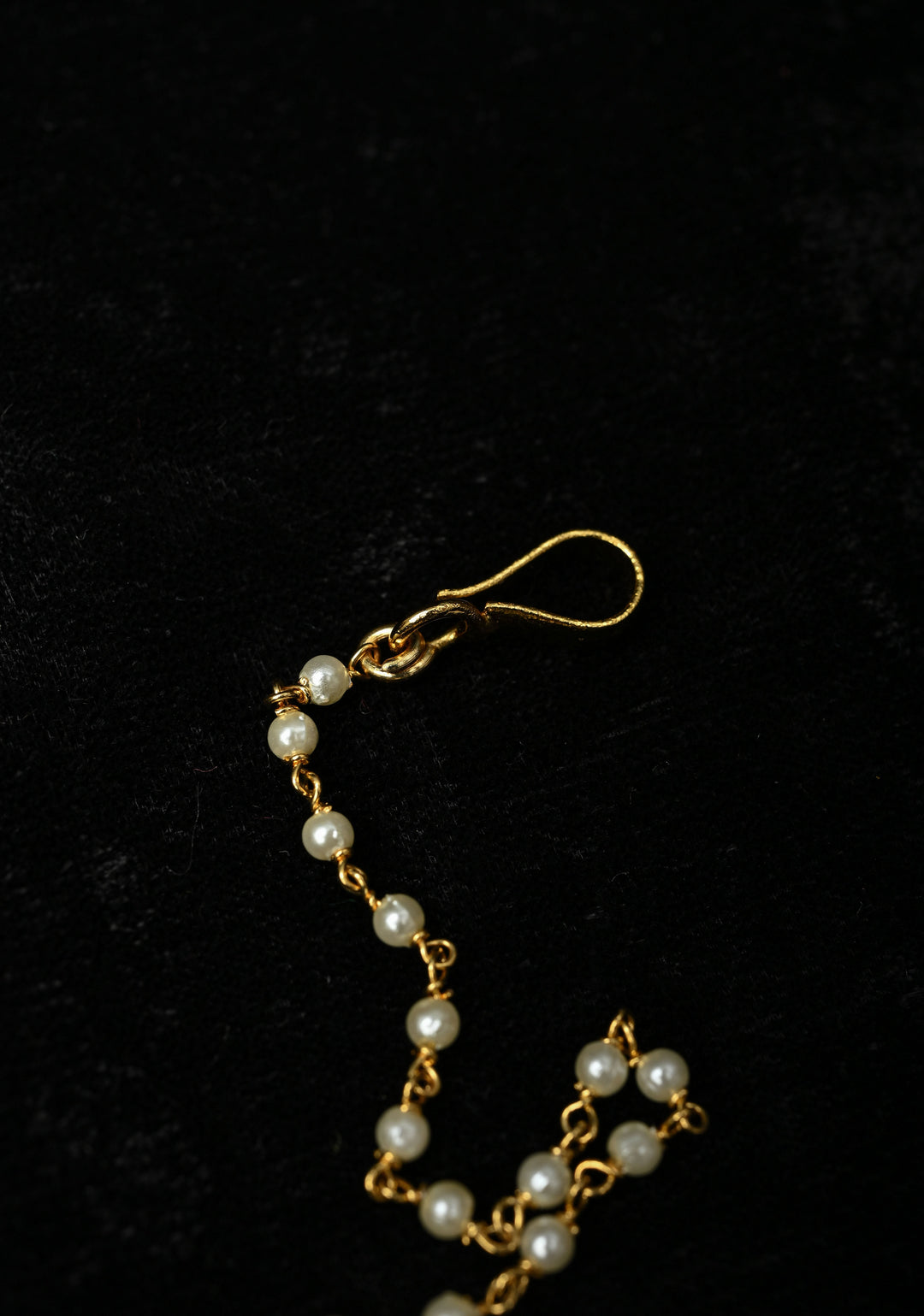 Non Piercing Nath with Jadau Kundan Stones and chain and danling beads