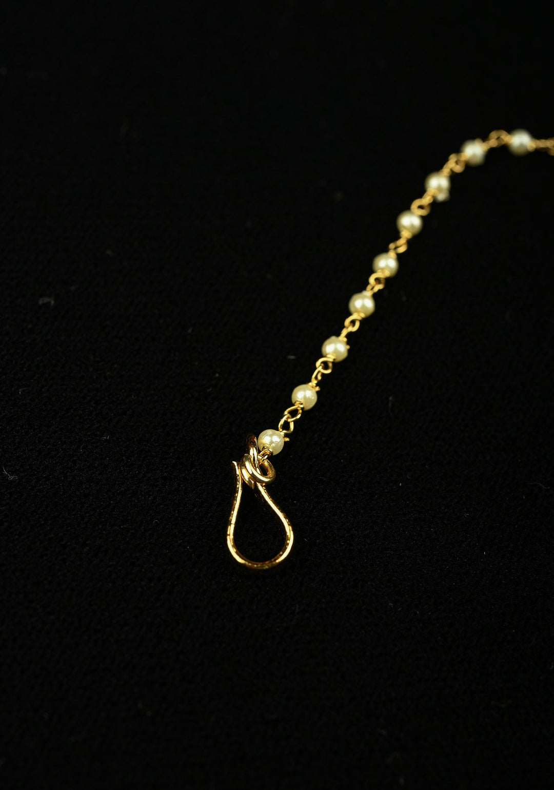 Non Piercing Nath with Jadau Kundan Stones and Chain and Danling Beads | SHOBITAM