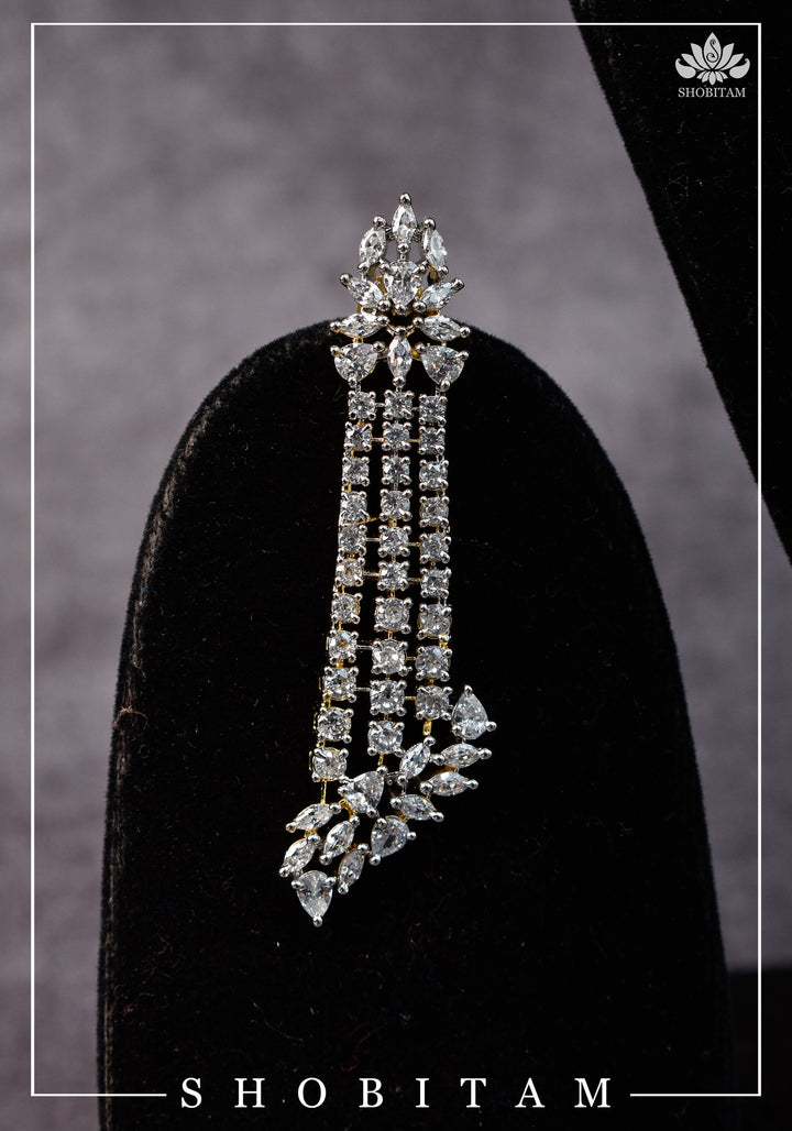 Asymmetric CZ Stone Dual Polish Contemporary Necklace | Shobitam Jewelry