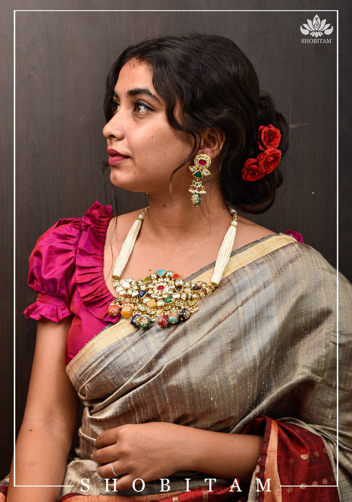 Statement Navaratna Design Jewelry Set | Shobitam Jewelry