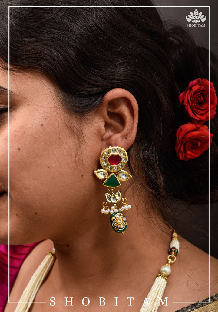 Statement Navaratna Design Jewelry Set | Shobitam Jewelry