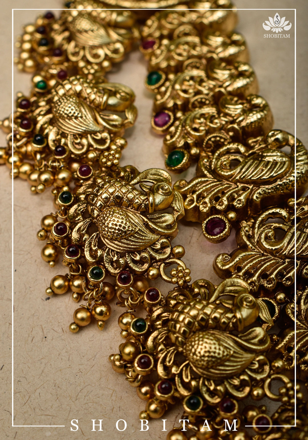 Double Layered Ethnic Necklace Lakshmi  with Earrings |  Indian Jewelry | Shobitam Jewelry