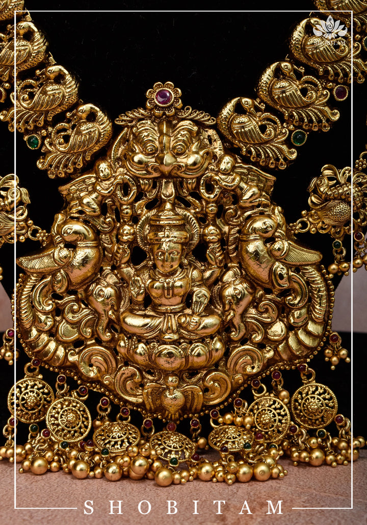 Double Layered Ethnic Necklace Lakshmi  with Earrings |  Indian Jewelry | Shobitam Jewelry
