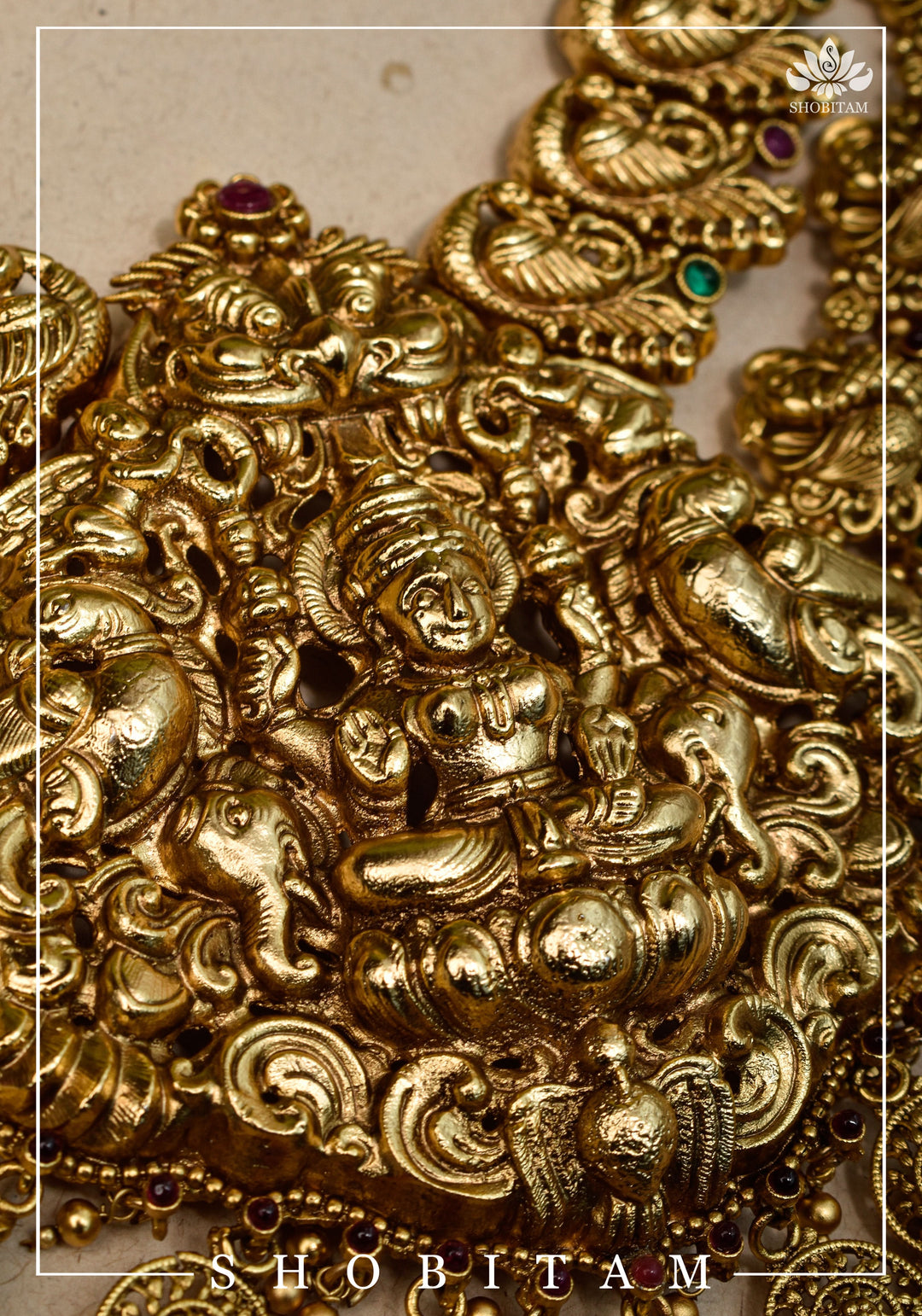 Double Layered Ethnic Necklace Lakshmi  with Earrings |  Indian Jewelry | Shobitam Jewelry