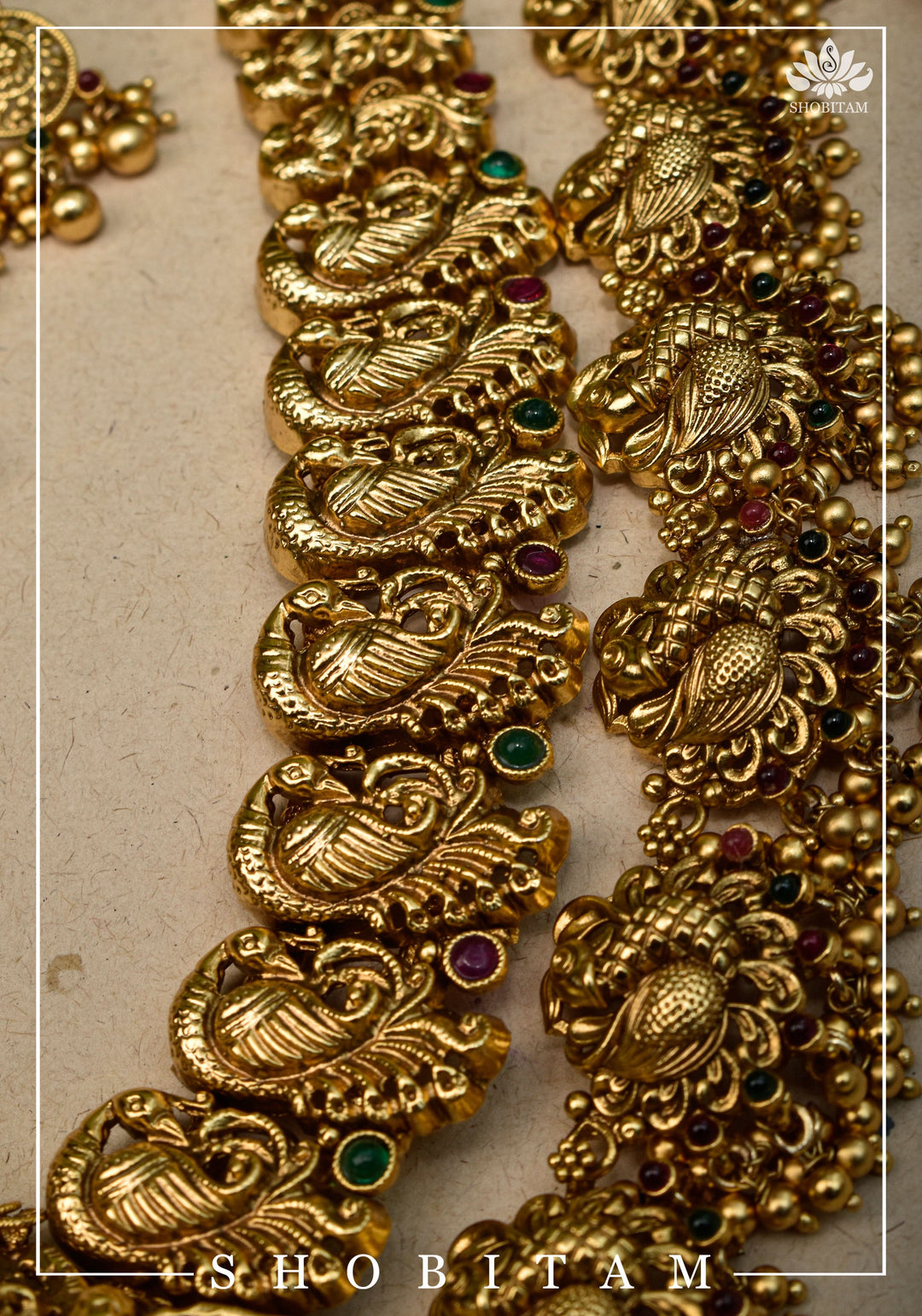 Double Layered Ethnic Necklace Lakshmi  with Earrings |  Indian Jewelry | Shobitam Jewelry