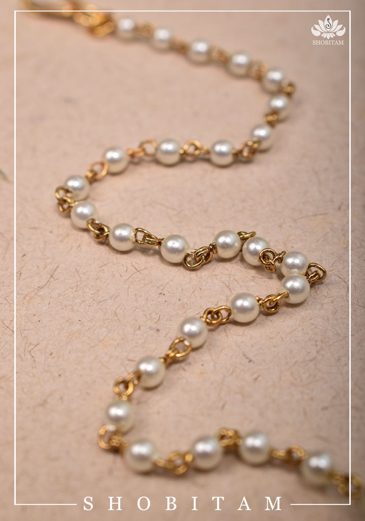 Celestial Kundan nath with non piece clasp, chain and hook