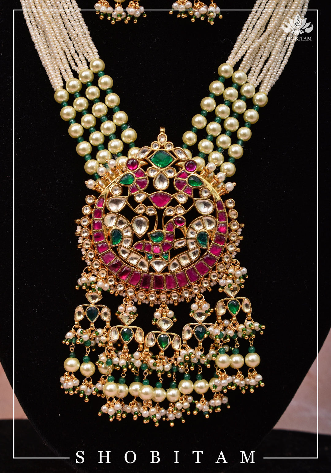 Chand Design Ahmedabadi Kundan Multistrand Short Necklace Set