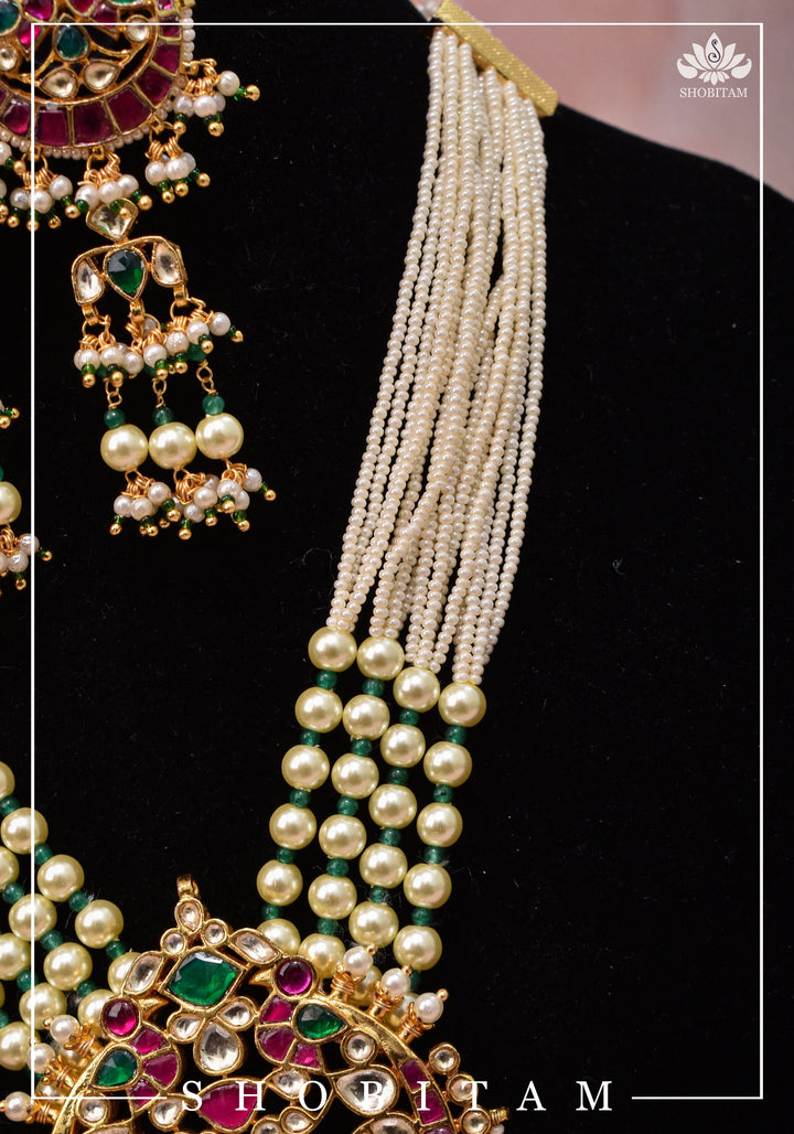 Chand Design Ahmedabadi Kundan Multistrand Short Necklace Set