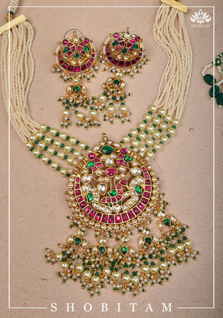Chand Design Ahmedabadi Kundan Multistrand Short Necklace Set