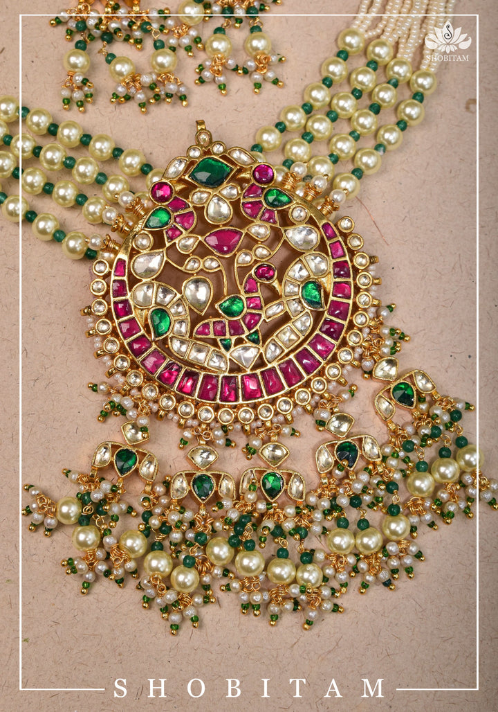 Chand Design Ahmedabadi Kundan Multistrand Short Necklace Set