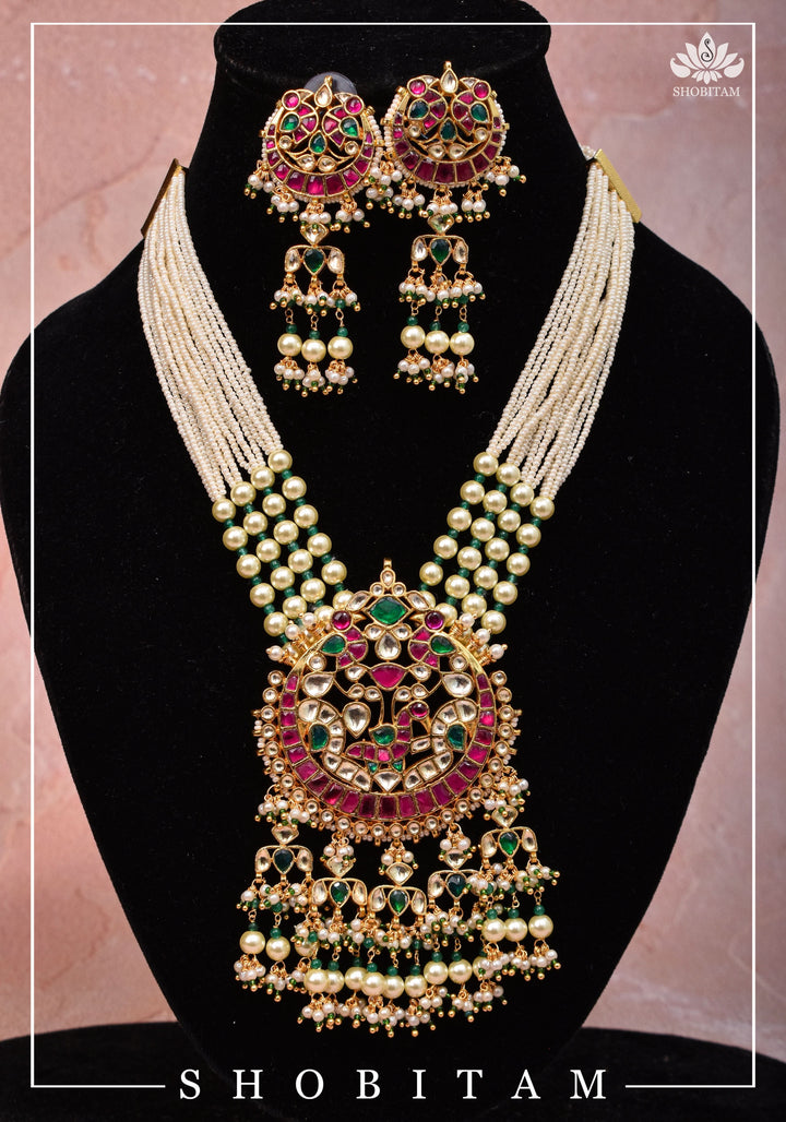 Chand Design Ahmedabadi Kundan Multistrand Short Necklace Set