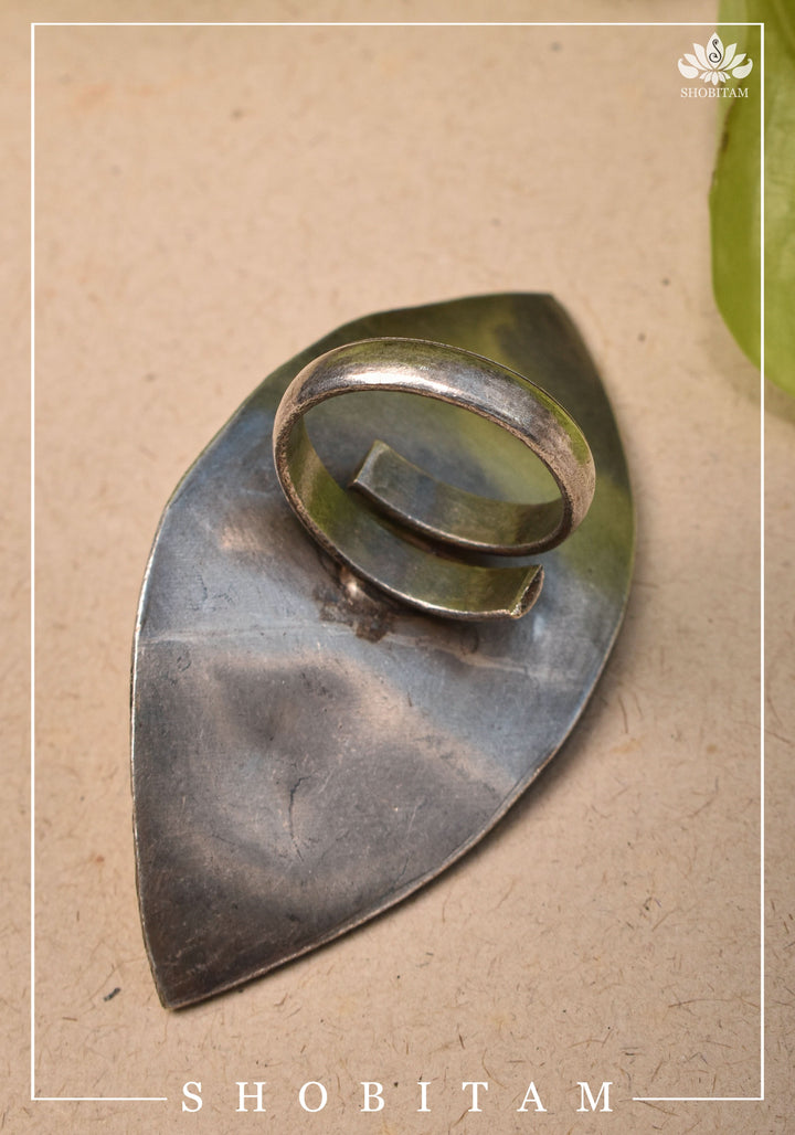 Canopy of Hope - Tree Motif Adjustable Oxidized Metal Finger Ring