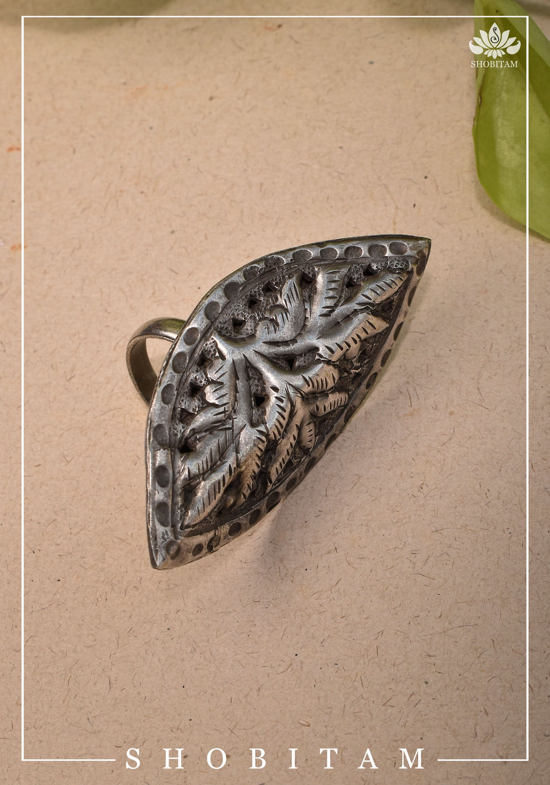 Canopy of Hope - Tree Motif Adjustable Oxidized Metal Finger Ring
