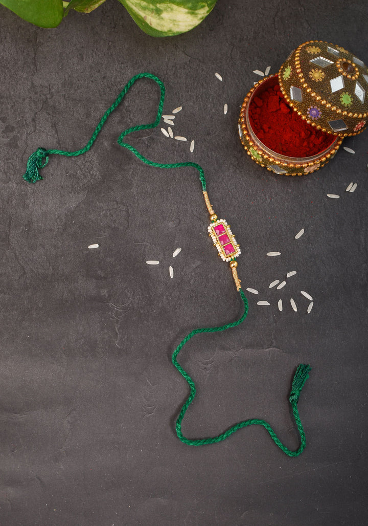 Jeweled Rakhi for Brother - Ahmedabadi Kundan Jadau Rakhi | Shobitam Jewelry