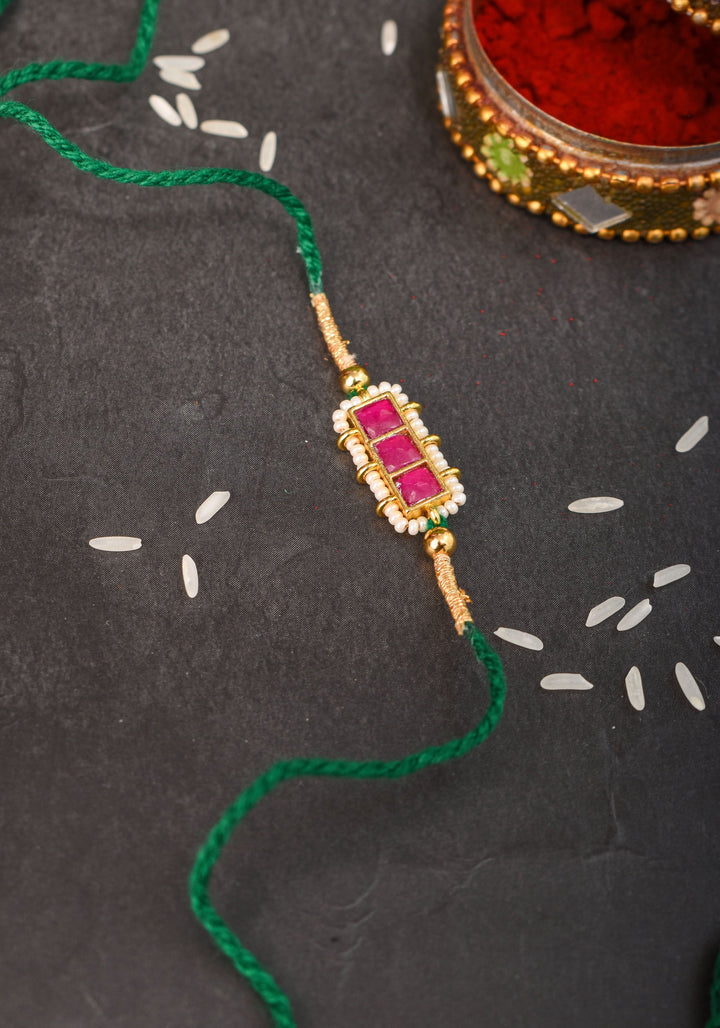Jeweled Rakhi for Brother - Ahmedabadi Kundan Jadau Rakhi | Shobitam Jewelry