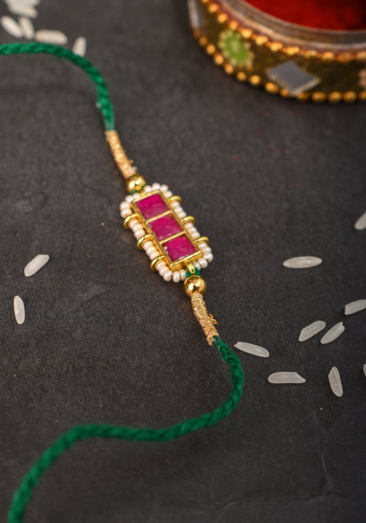 Jeweled Rakhi for Brother - Ahmedabadi Kundan Jadau Rakhi | Shobitam Jewelry