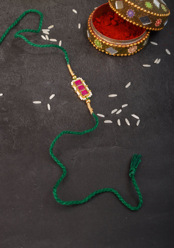 Jeweled Rakhi for Brother - Ahmedabadi Kundan Jadau Rakhi | Shobitam Jewelry