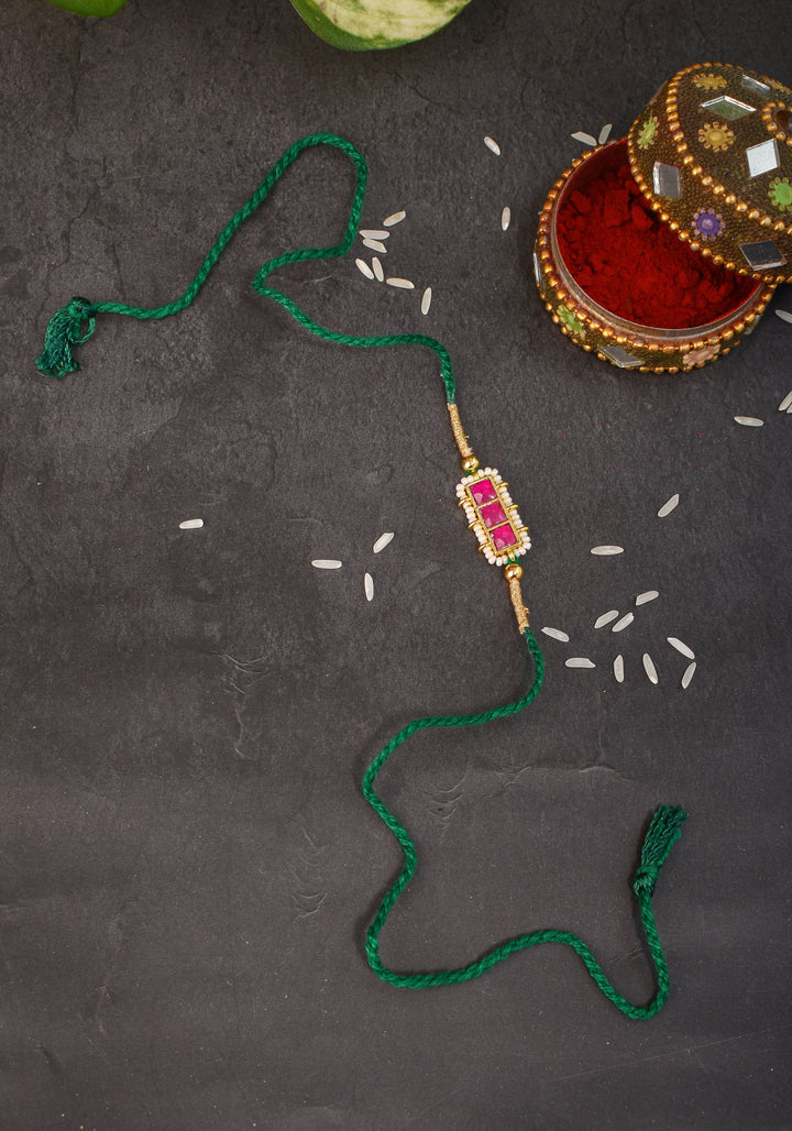 Jeweled Rakhi for Brother - Ahmedabadi Kundan Jadau Rakhi | Shobitam Jewelry