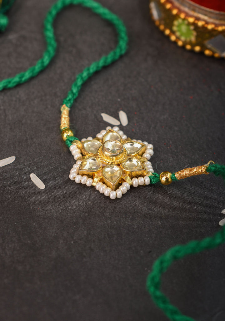 Jeweled Rakhi for Brother - Ahmedabadi Kundan Jadau Rakhi | Shobitam Jewelry