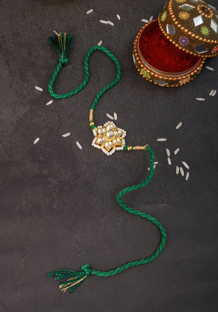 Jeweled Rakhi for Brother - Ahmedabadi Kundan Jadau Rakhi | Shobitam Jewelry