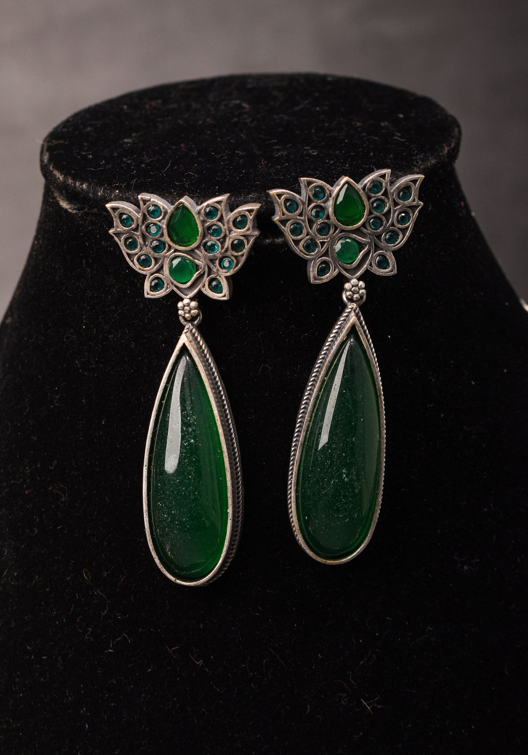 Fusion Dual Tone Jewelry with Pichwai Cow units and Green stones | Shobitam Jewelry