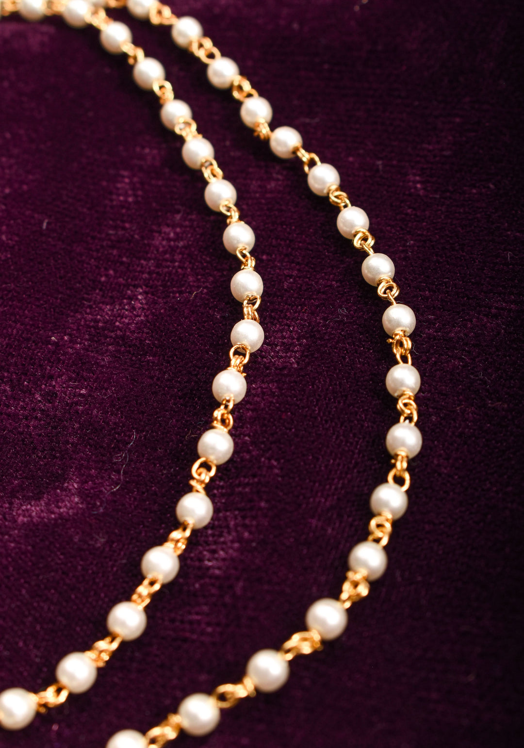 Non Piercing Nose Ring - Traditional Indian Nath with Polki Stones and Pearl Strand