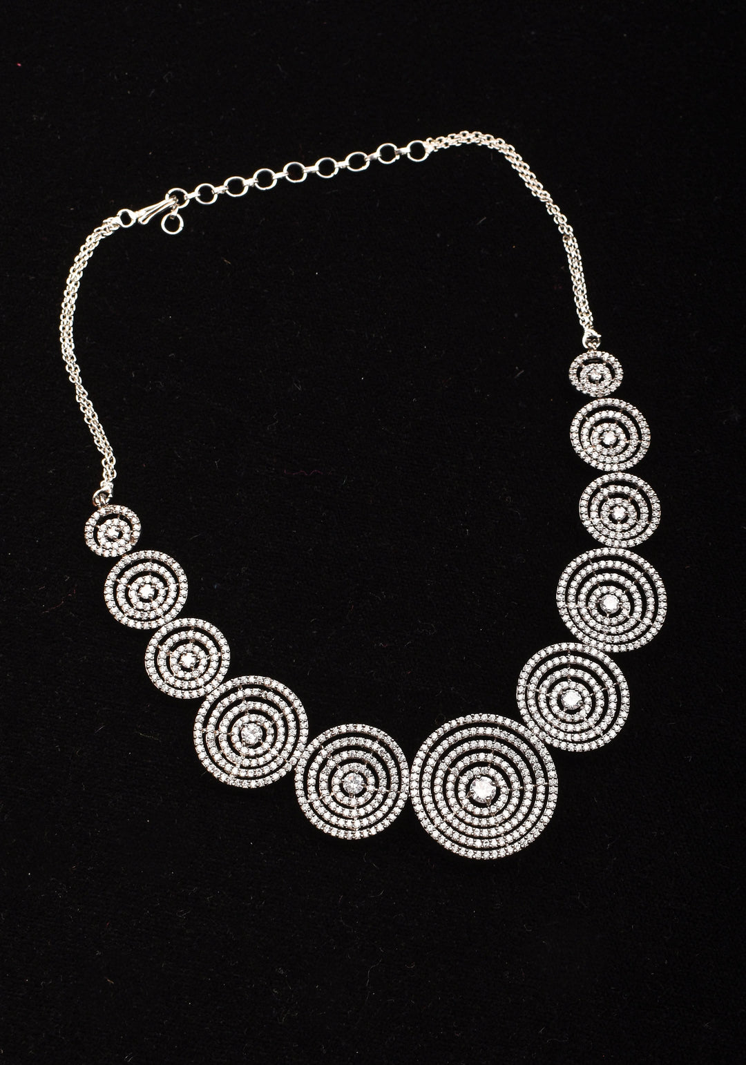 Dark Powder CZ Stone Studded Halo design  Necklace