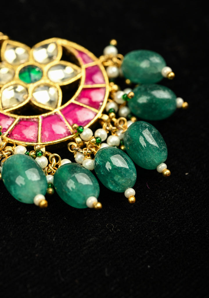Maang Tika - Chand Design Ahmedabadi Kundan Jadau Hair Ornament | Shobitam Jewelry