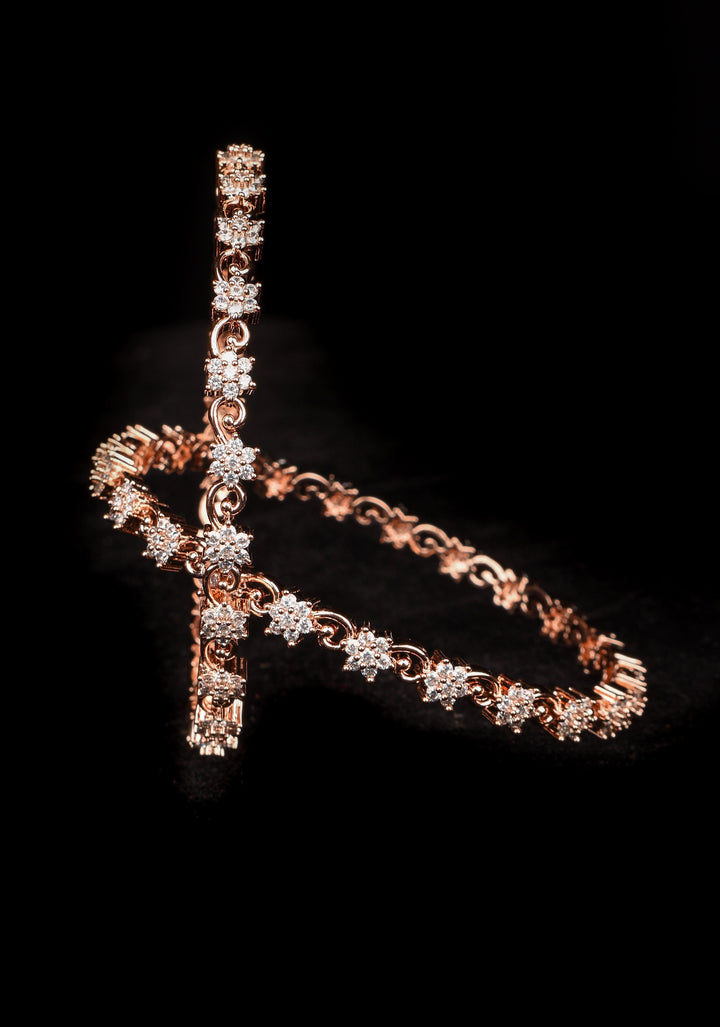 2.6 Floral Design Stone Studded Bangles