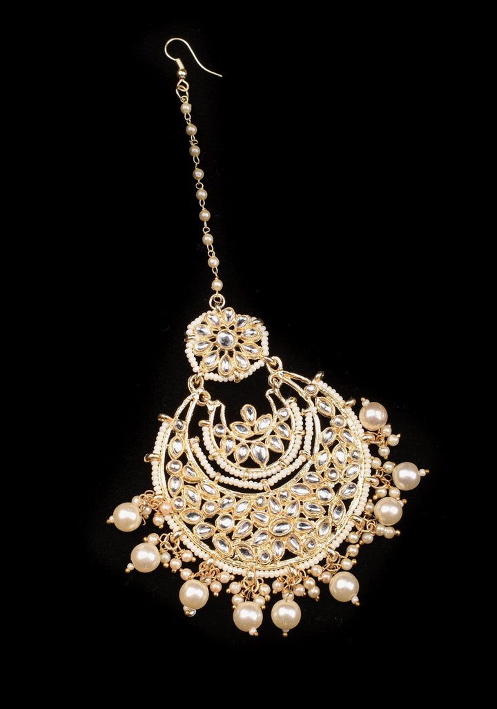 Maang Tika - Chand Design Ahmedabadi Kundan Jadau Hair Ornament