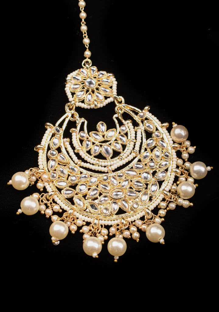 Maang Tika - Chand Design Ahmedabadi Kundan Jadau Hair Ornament