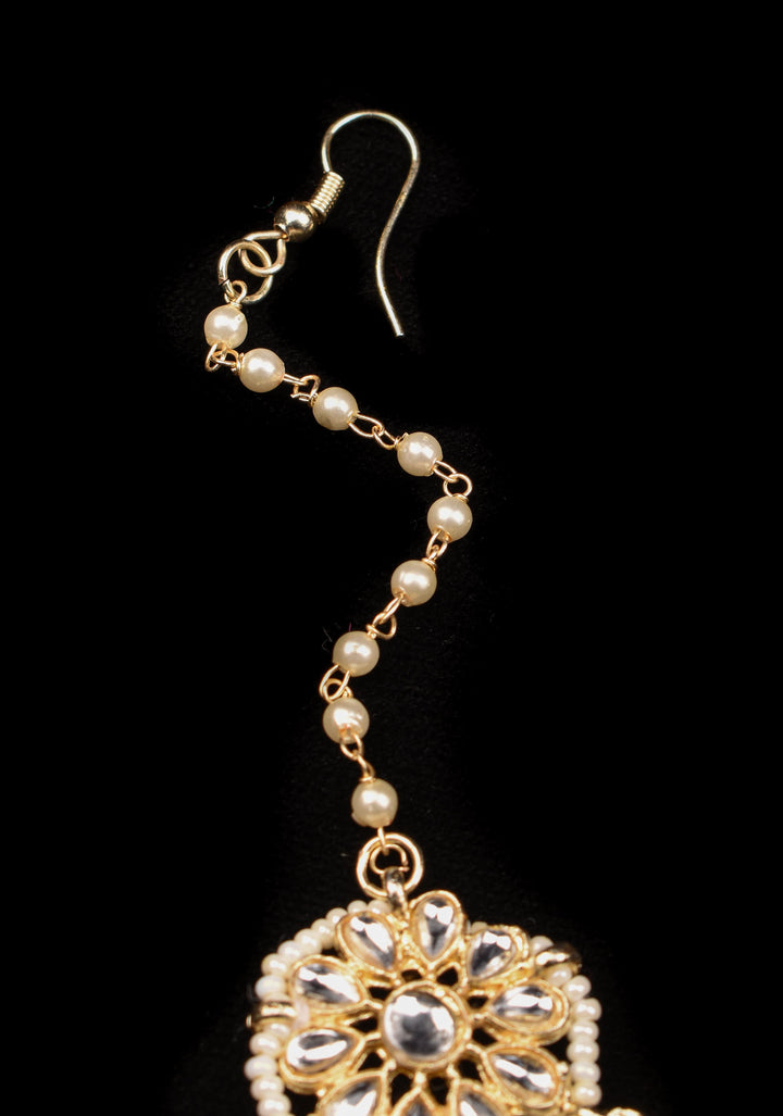 Maang Tika - Chand Design Ahmedabadi Kundan Jadau Hair Ornament