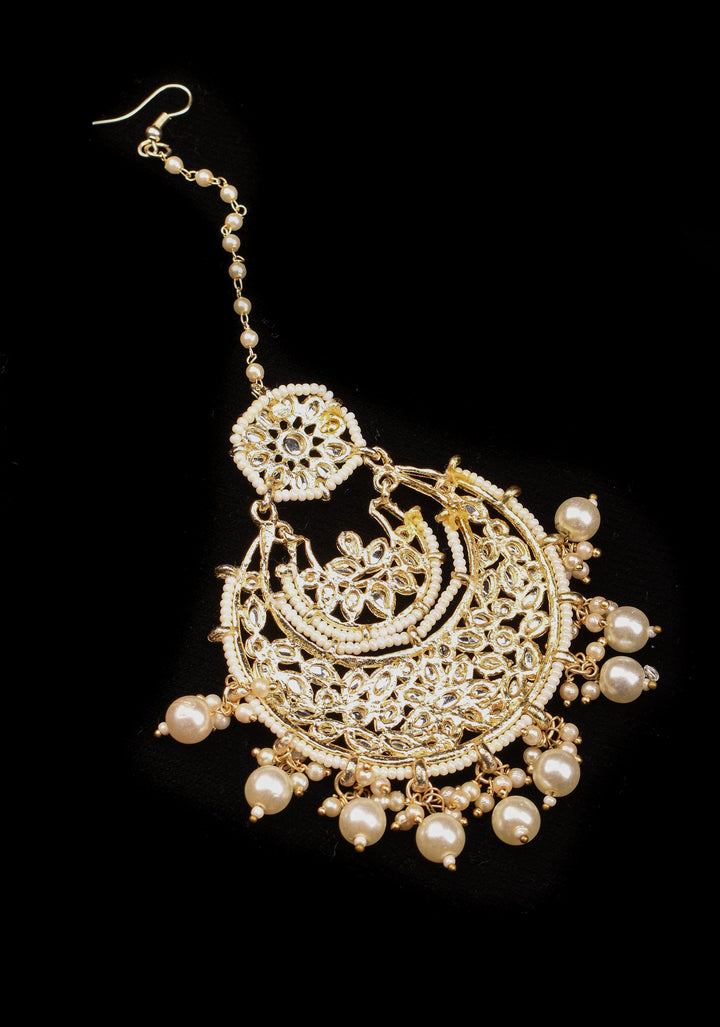 Maang Tika - Chand Design Ahmedabadi Kundan Jadau Hair Ornament