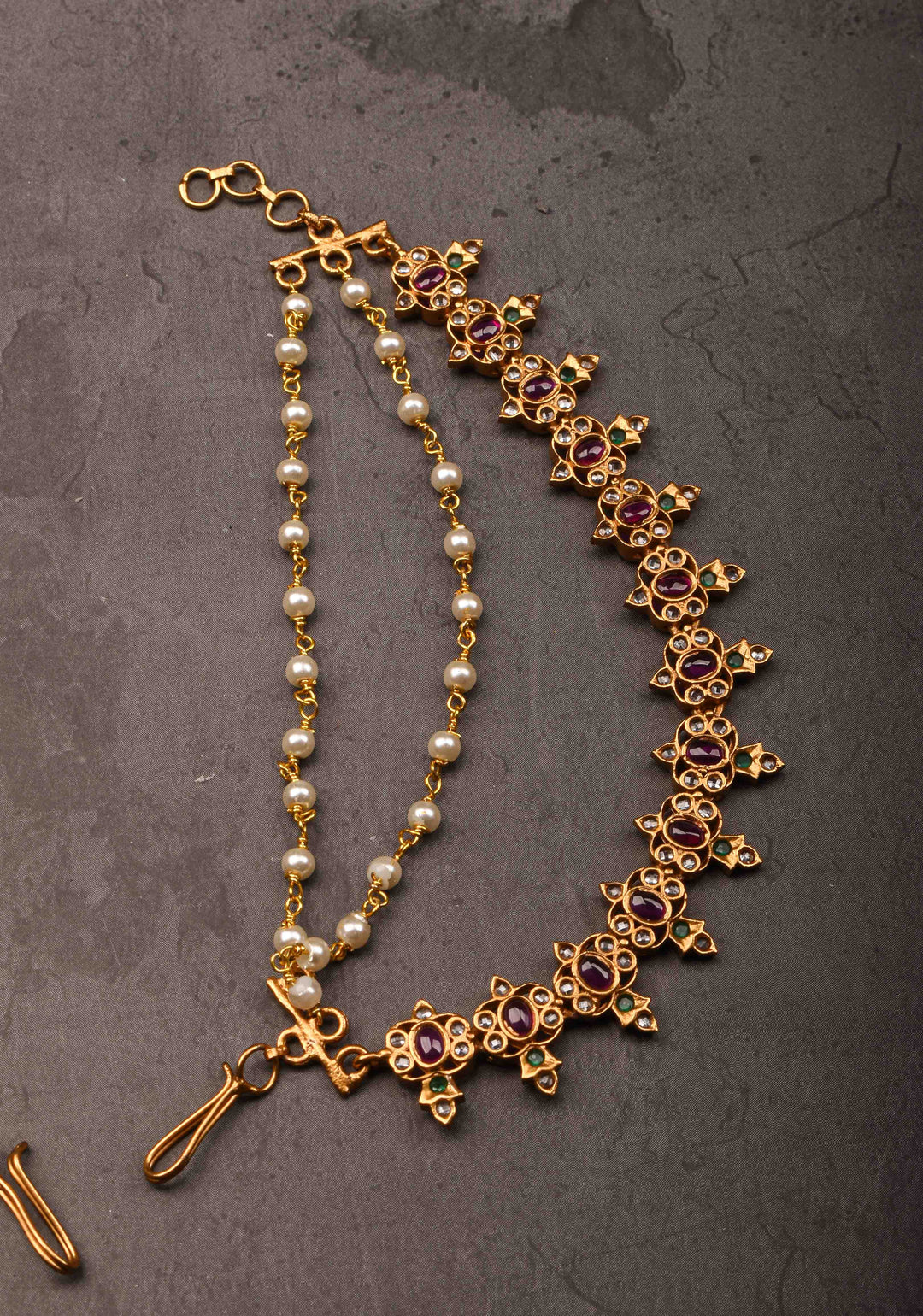 Red Stone Ear Chain
