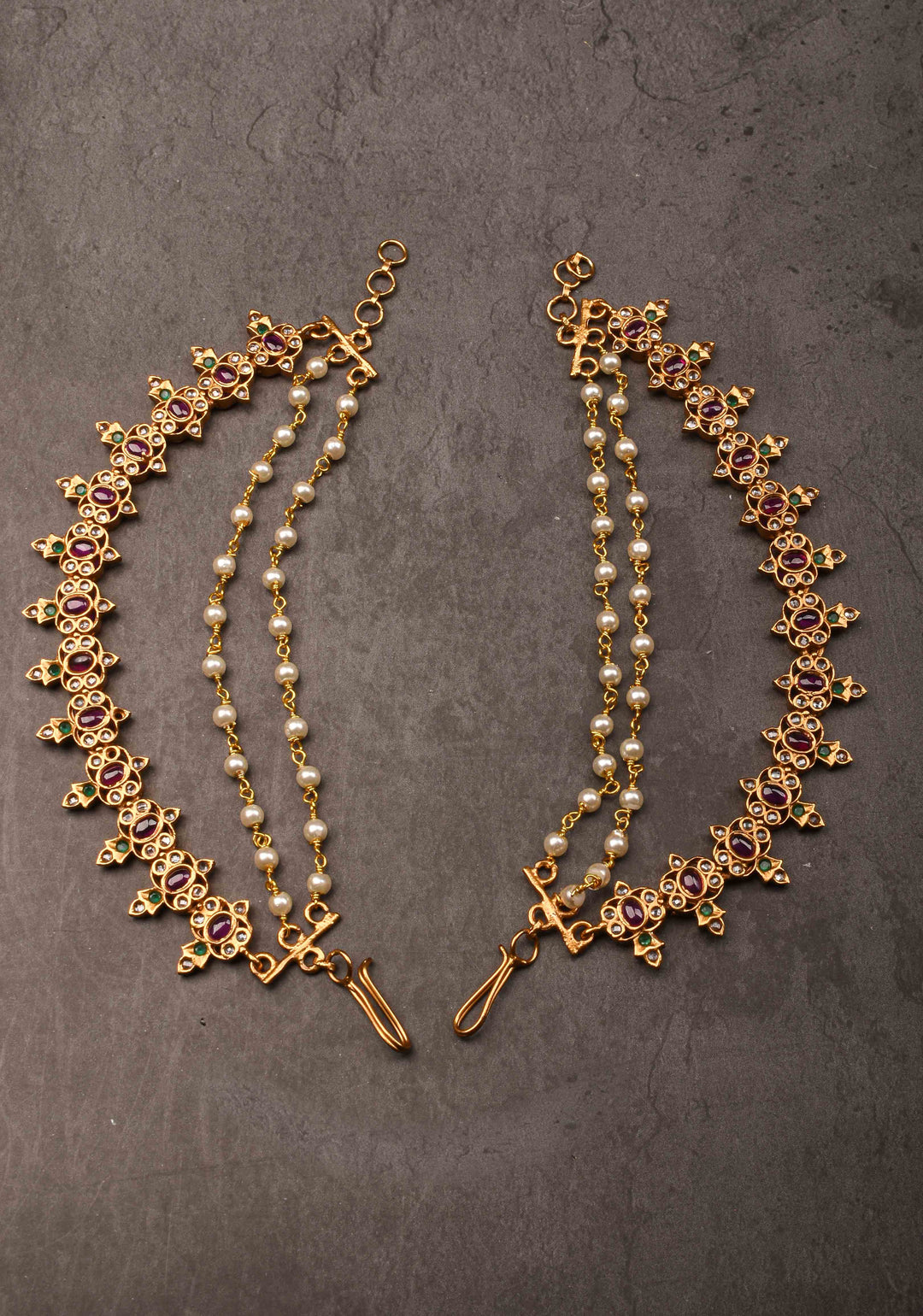 Red Stone Ear Chain