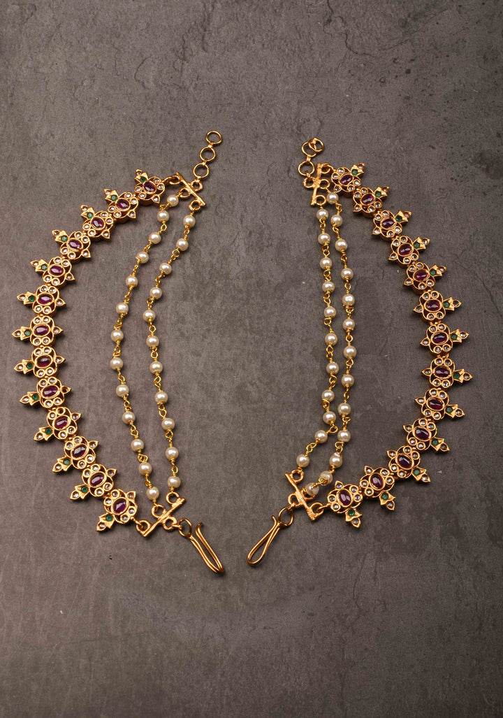 Red Stone Ear Chain