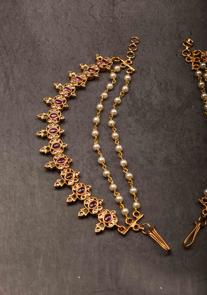 Red Stone Ear Chain