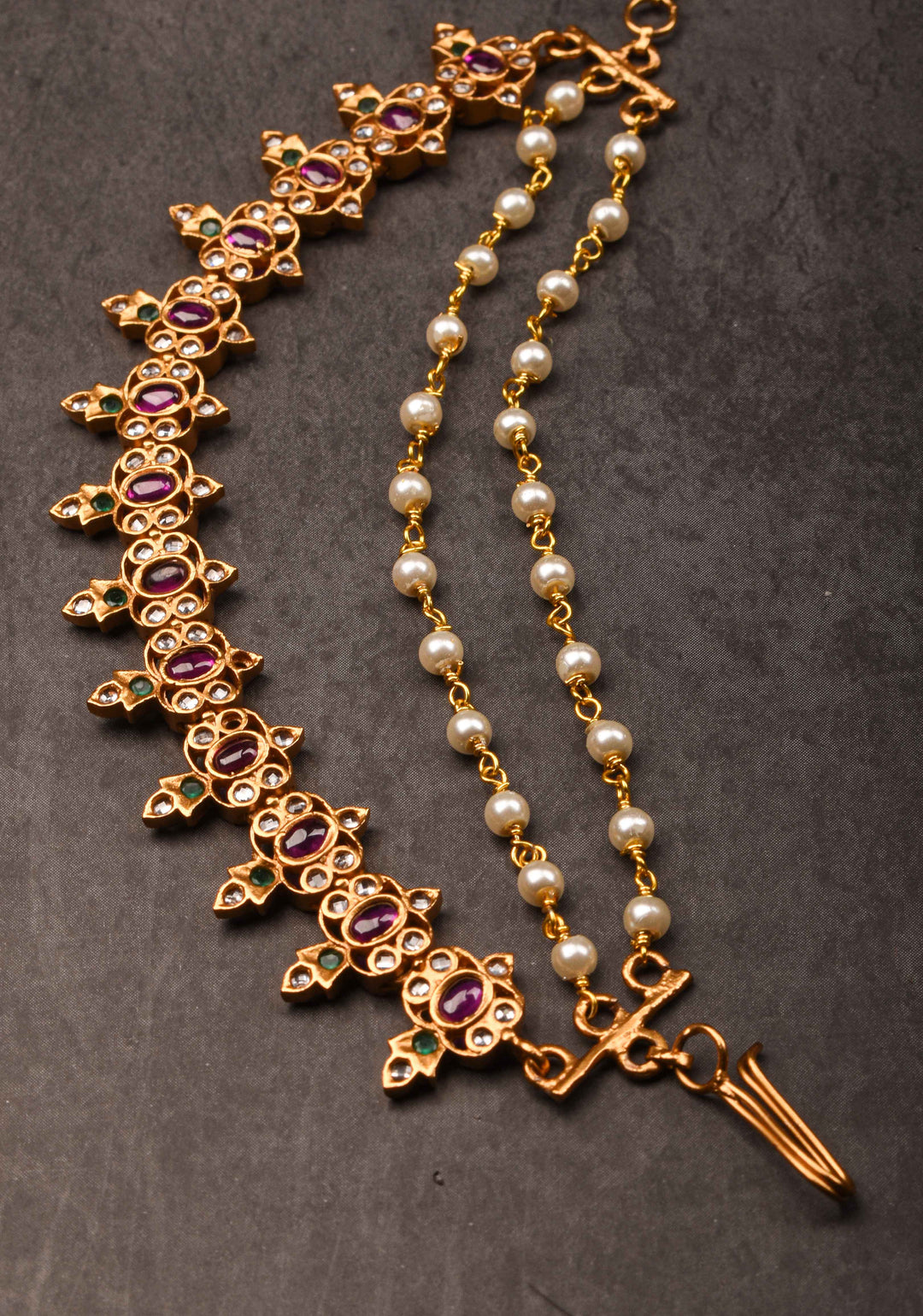 Red Stone Ear Chain