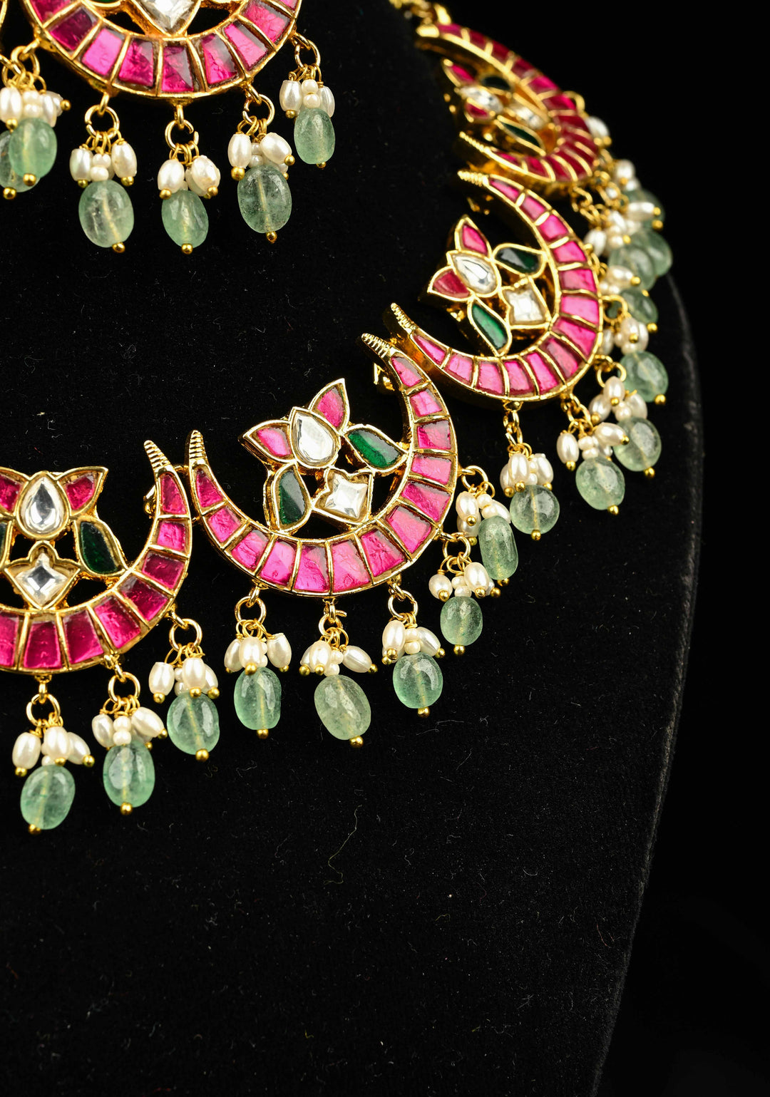 Chand Design Jadau Necklace Set with Dangling Beads