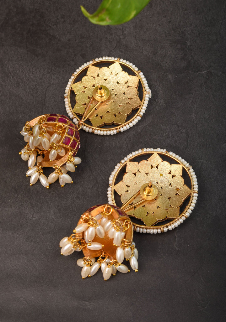 2 in 1 Statement detachable Jhumka and large Stud | Shobitam Jewelry