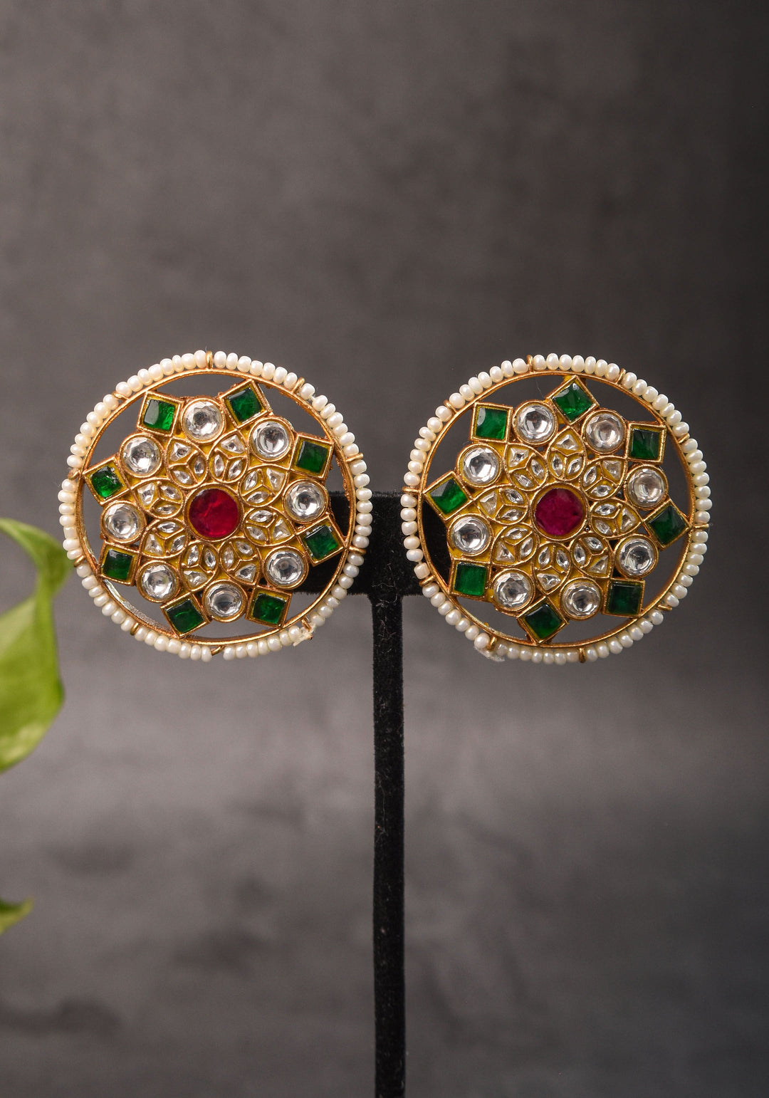 2 in 1 Statement detachable Jhumka and large Stud | Shobitam Jewelry
