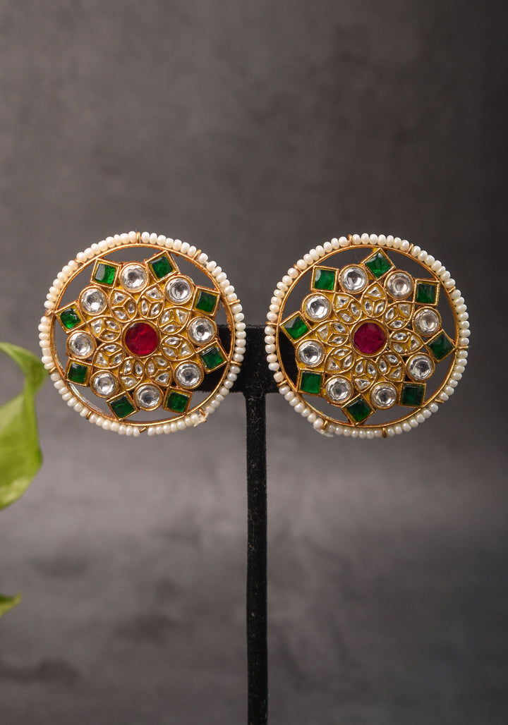 2 in 1 Statement detachable Jhumka and large Stud | Shobitam Jewelry