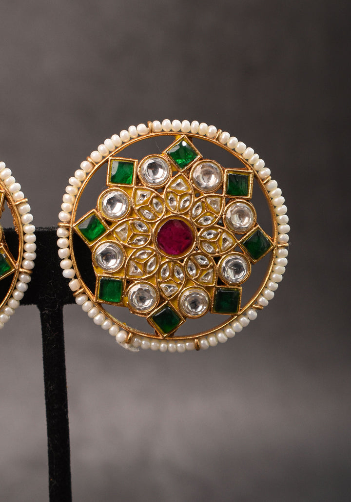 2 in 1 Statement detachable Jhumka and large Stud | Shobitam Jewelry