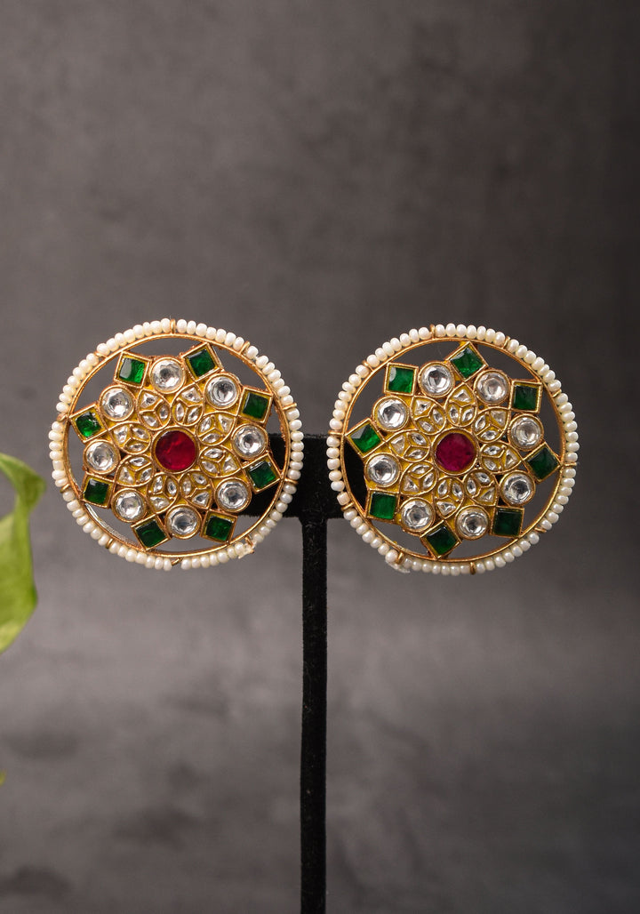 2 in 1 Statement detachable Jhumka and large Stud | Shobitam Jewelry