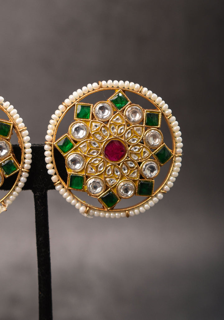 2 in 1 Statement detachable Jhumka and large Stud | Shobitam Jewelry